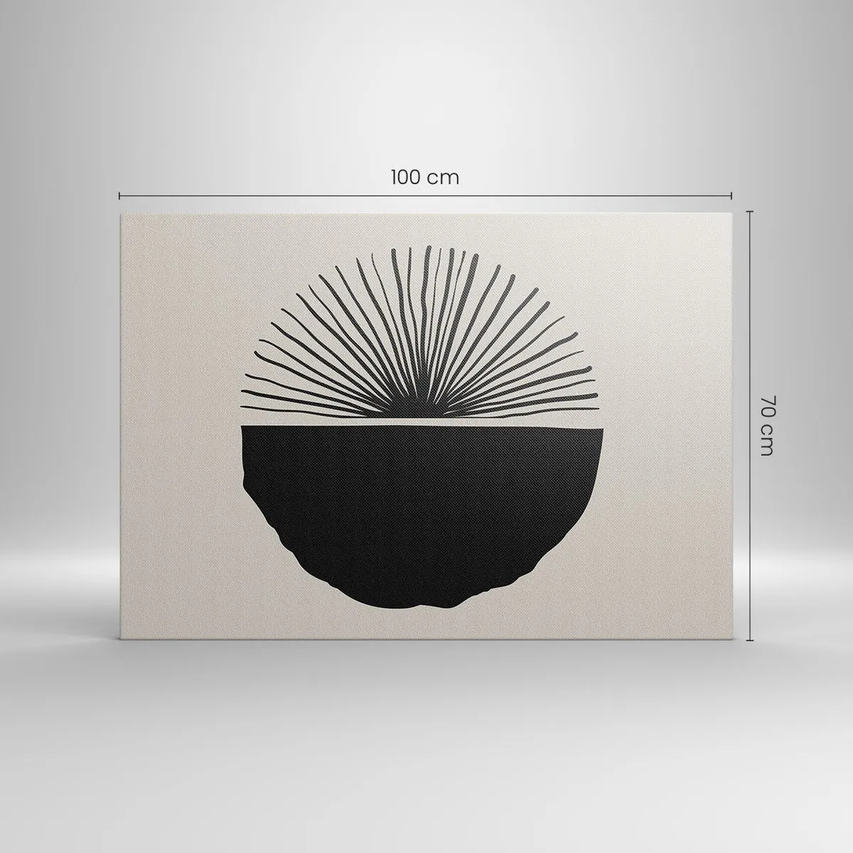 Cuadro sobre lienzo - Impresión de Imagen - Motivo negro minimalista sobre fondo claro. - 100x70cm - Un abanico de posibilidades - Decoración de pared moderna para salón y dormitorio ARTTOR