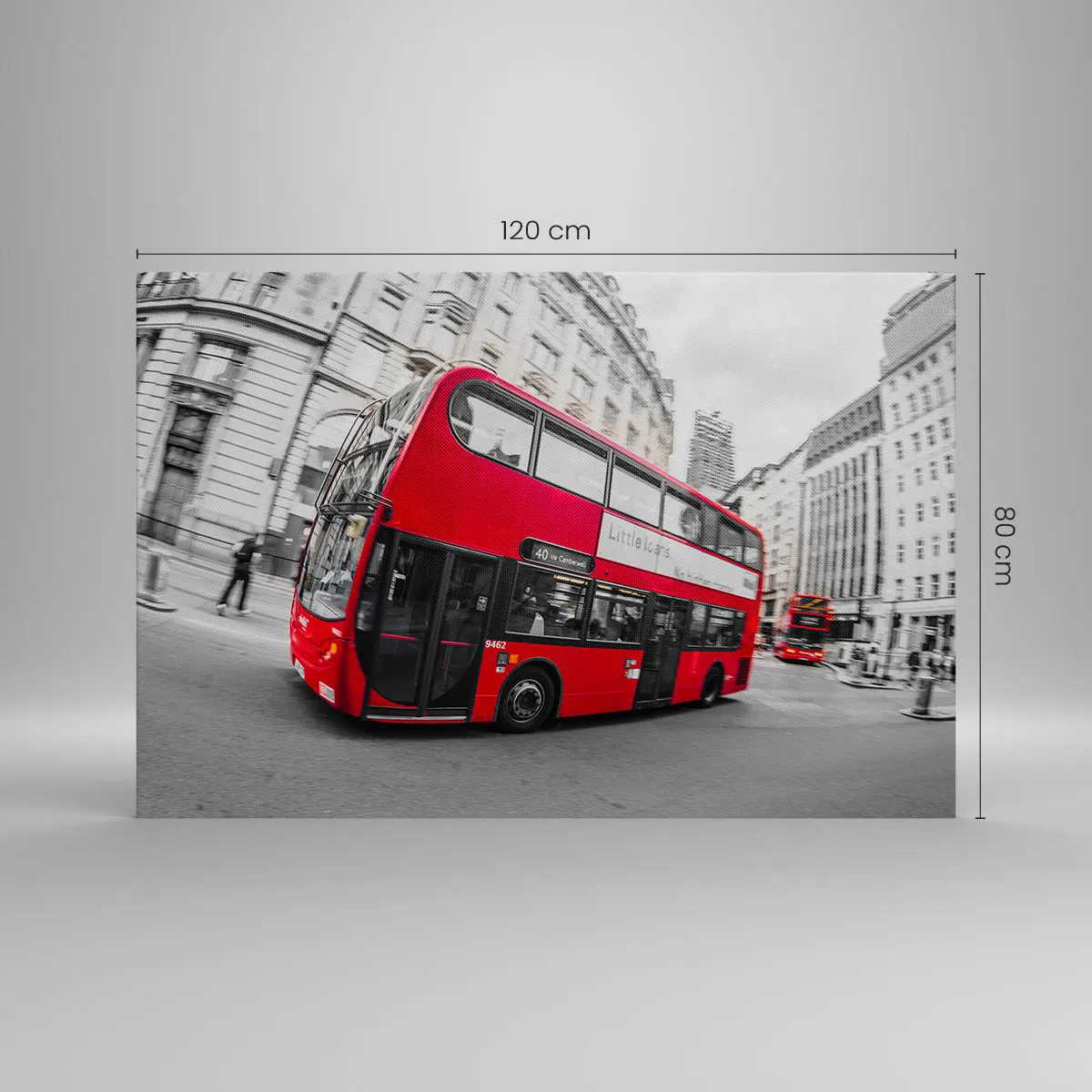 Tablou pe pânză - Londra în mod tradițional - by bus - 120x80 cm