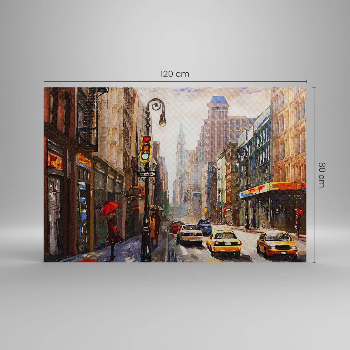 Canvas picture - New York - Colourful in Rain - 120x80 cm
