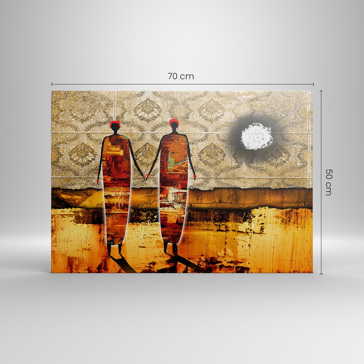 Quadro su tela, Stampe su Tela Arttor 70x50 cm - Composizione etnica nei  colori dell'Africa - Le Persone, Africa, Grafica, Arte, Cultura, Per il