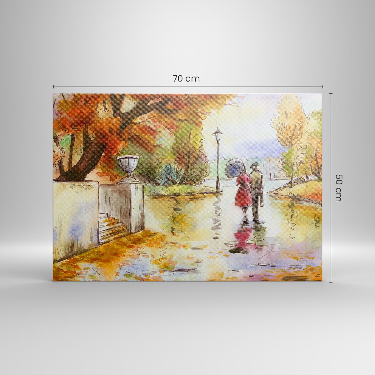 Quadro su tela 70x50 cm - Autunno romantico nel parco - Arttor - Negozio con  decorazioni da parete