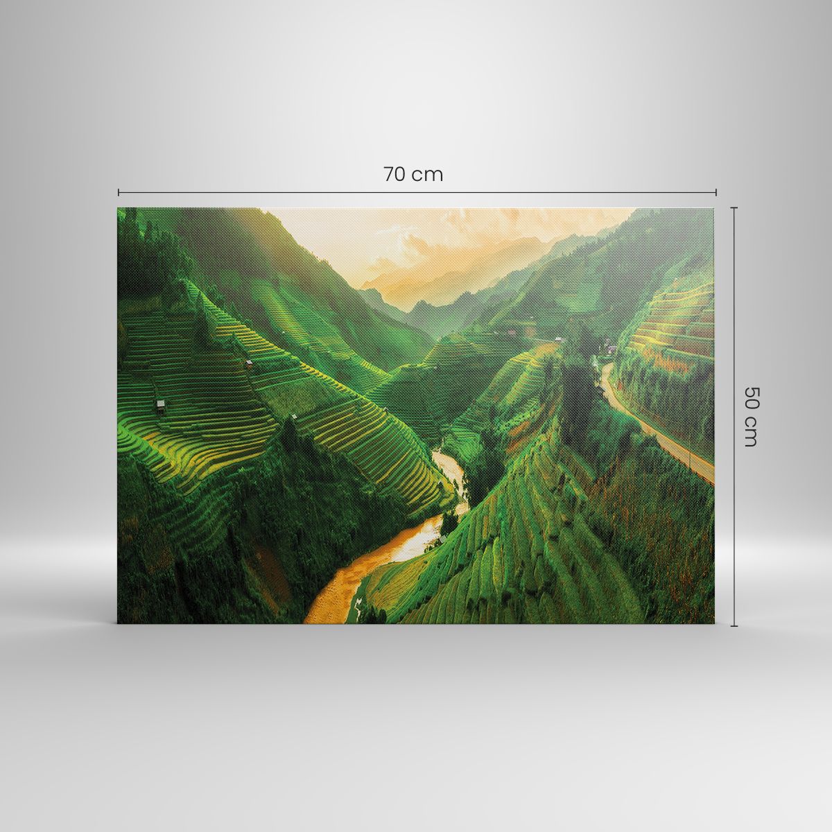 Impression sur Toile 100x40cm Tableaux Image Photo riz asie champ eau Decoration