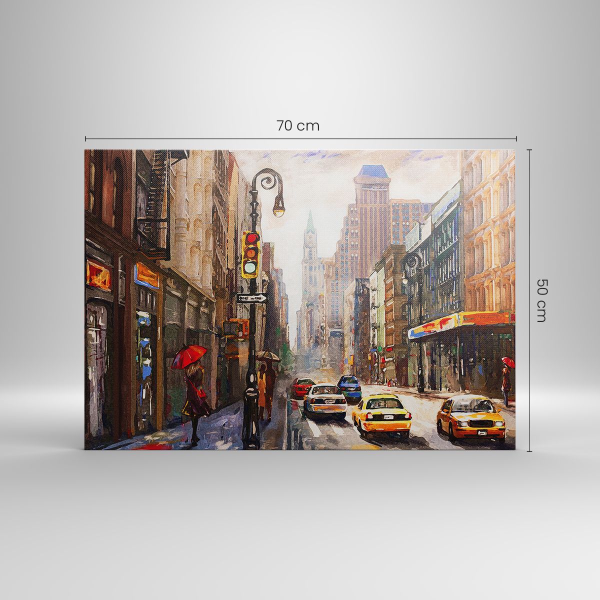 Quadro su tela, Stampe su Tela Arttor 70x50 cm - New York: colorata anche  sotto la pioggia - New York, Città, Manhattan, Architettura, Arte, Per il