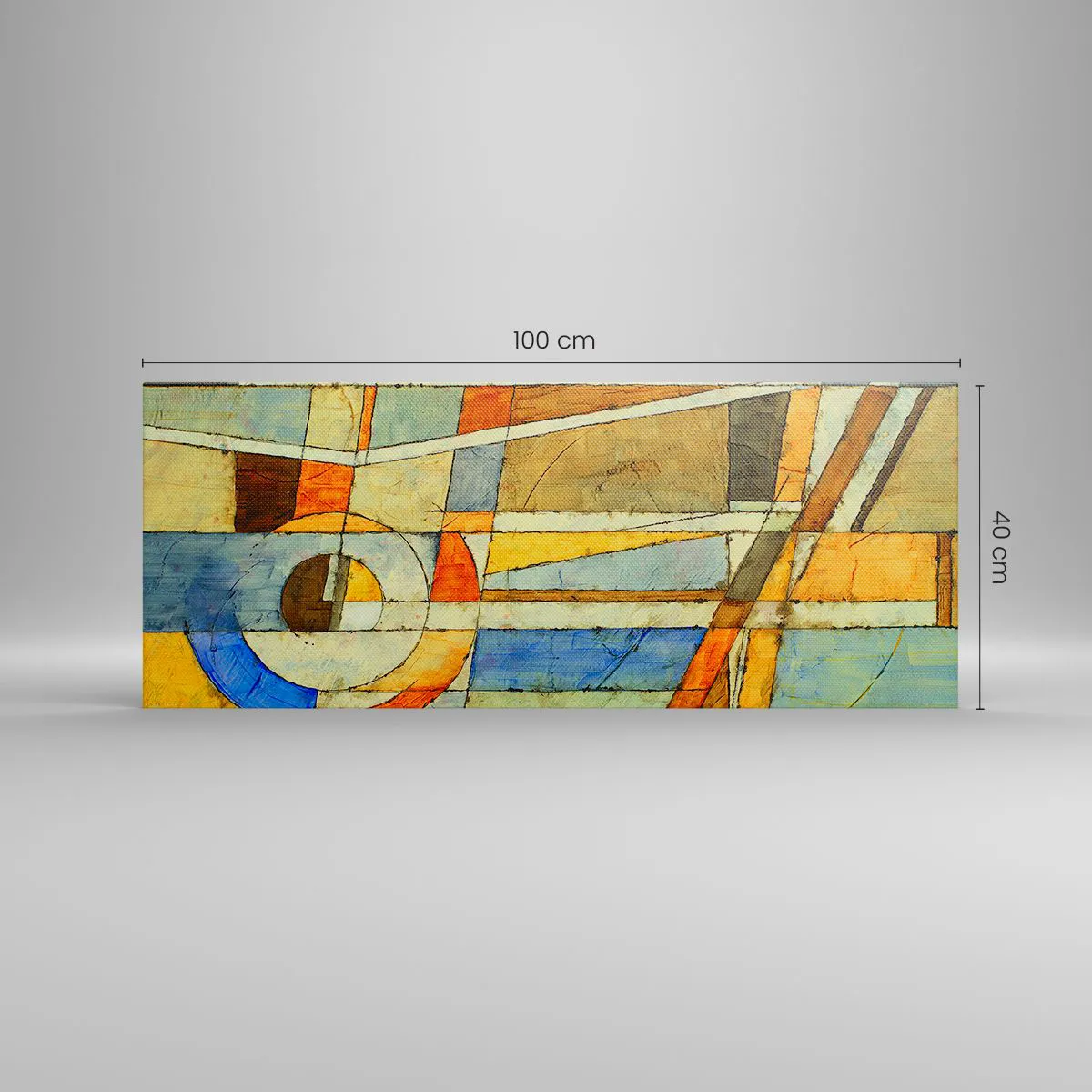 Tablou pe pânză - Cubismul în construcție - 100x40 cm