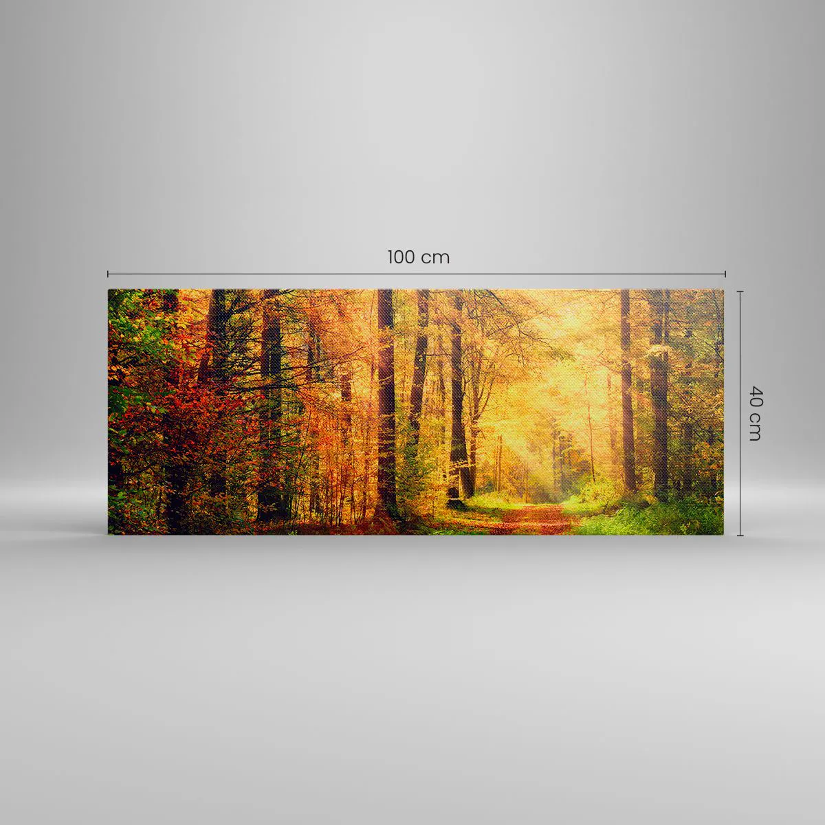 Vászonkép - Erdei, arany csend - 100x40 cm