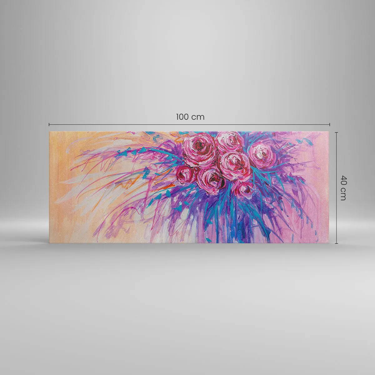 Vászonkép - Rózsaszín szökőkút - 100x40 cm