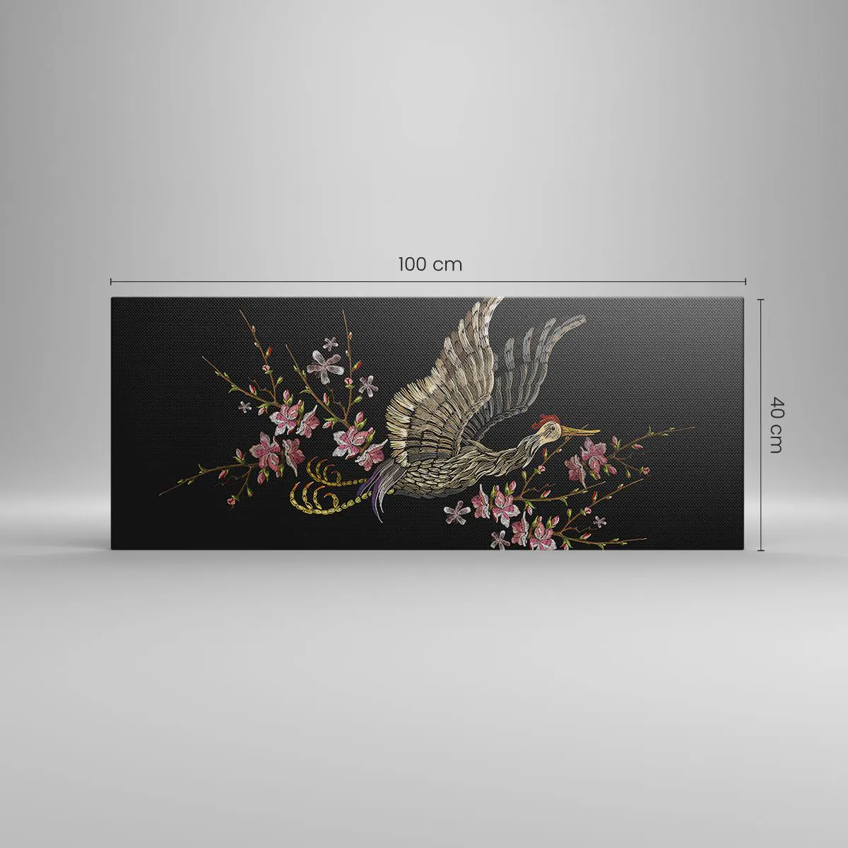 Canvas picture - Exotic, Embroidered Bird - 100x40 cm