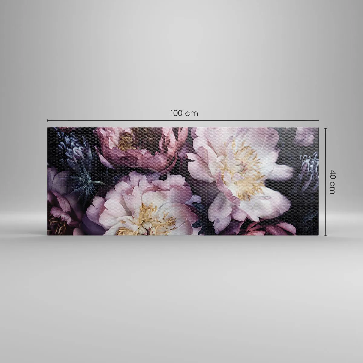 Lærredstryk - Billede på lærred - Gammeldags buket - 100x40 cm