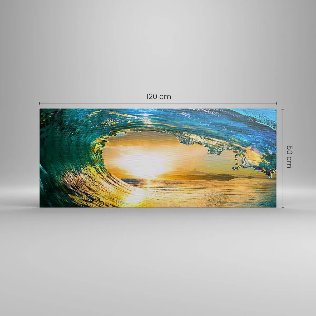 Lærredstryk - Billede på lærred - I smaragdgylden krystal - 120x50 cm