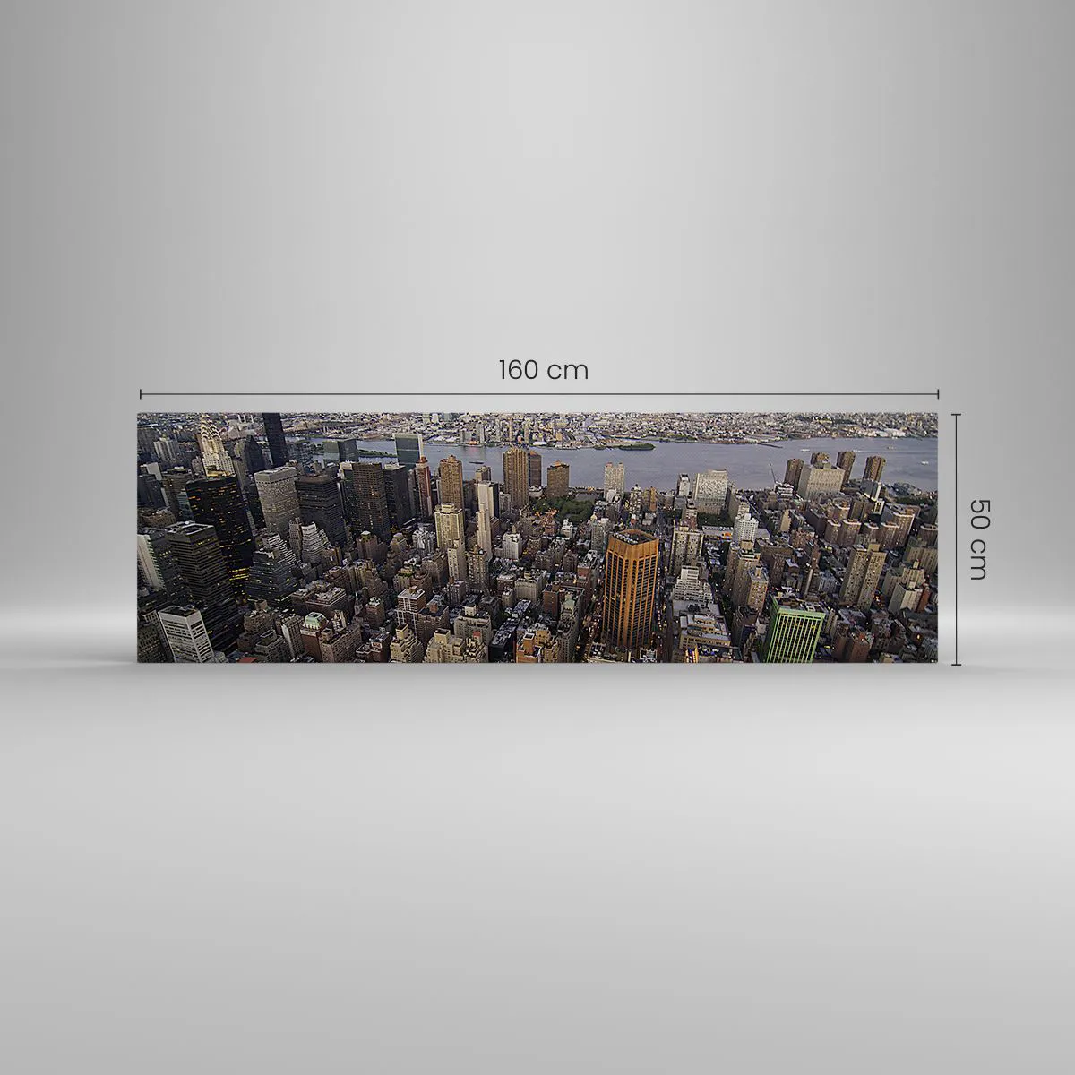 Impression sur toile - Image sur toile - Vue de la métropole avec le soleil couchant - 160x50cm - Le cœur battant de notre époque - Décoration murale moderne pour le salon et la chambre ARTTOR