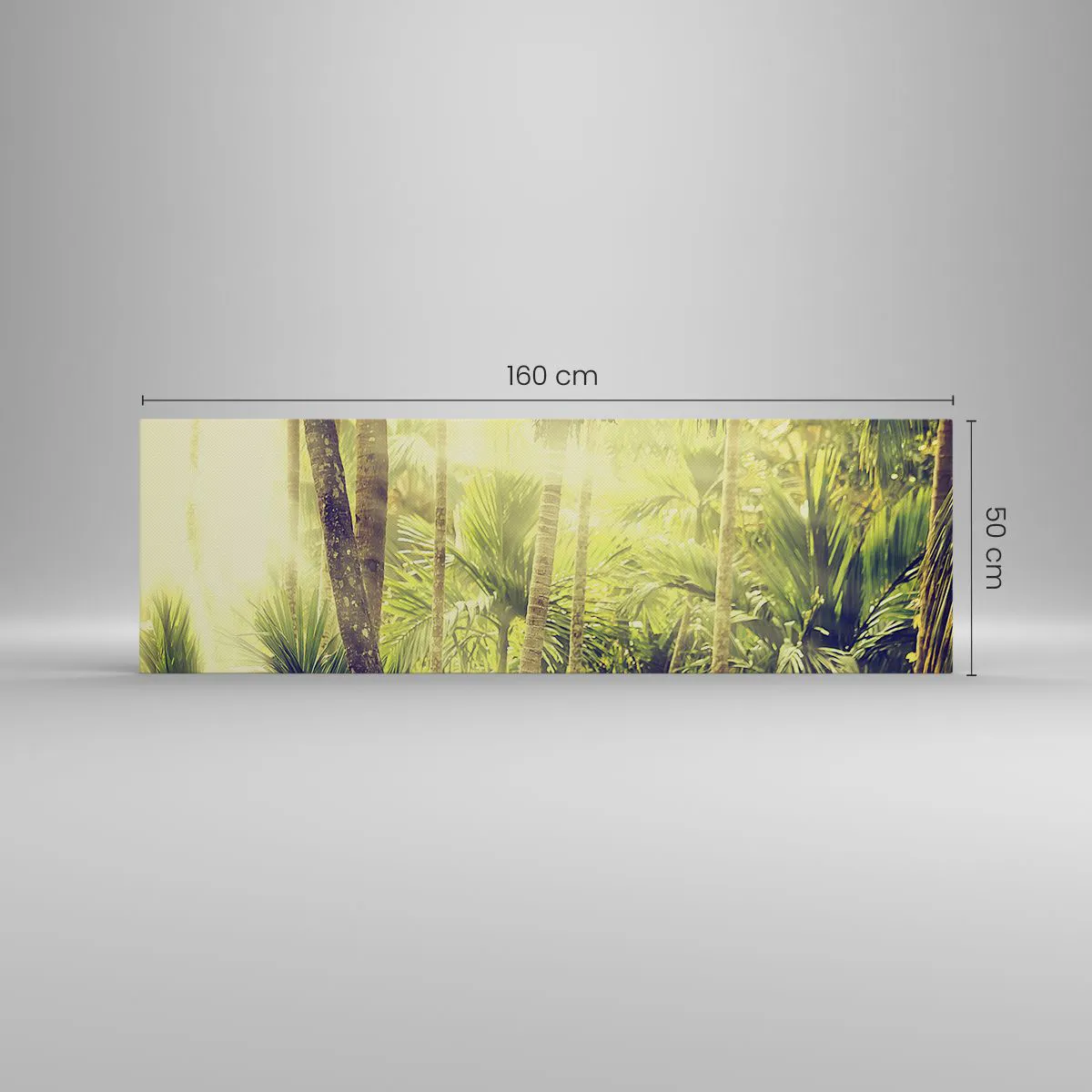 Lærredstryk - Billede på lærred - I grønne gløder - 160x50 cm