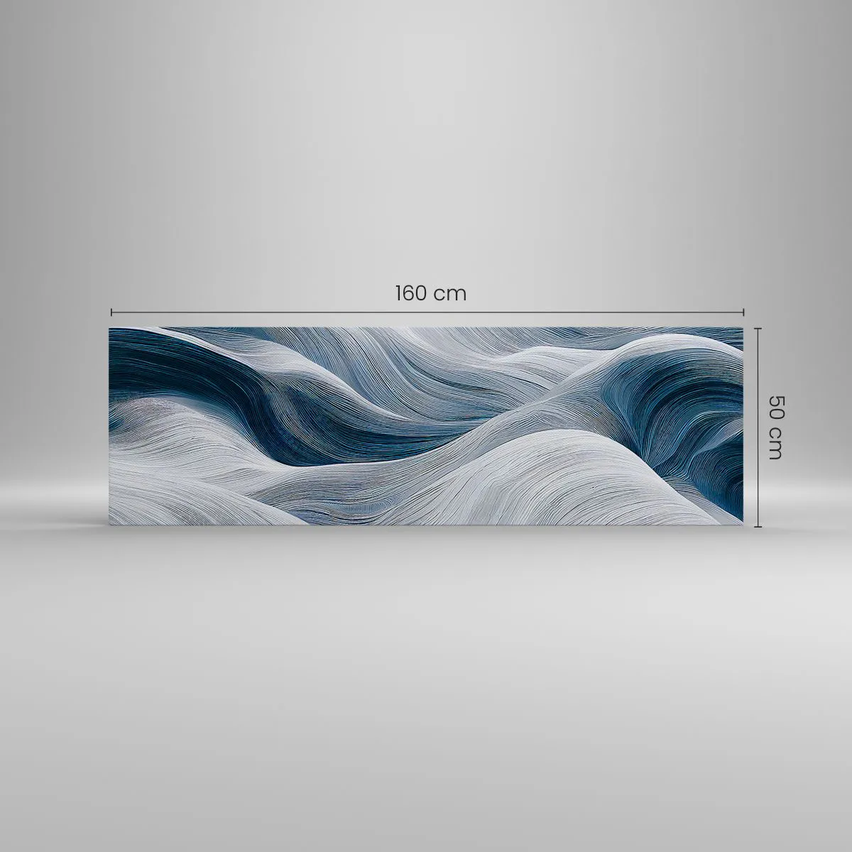Canvas picture - White and Blue Waves - 160x50 cm