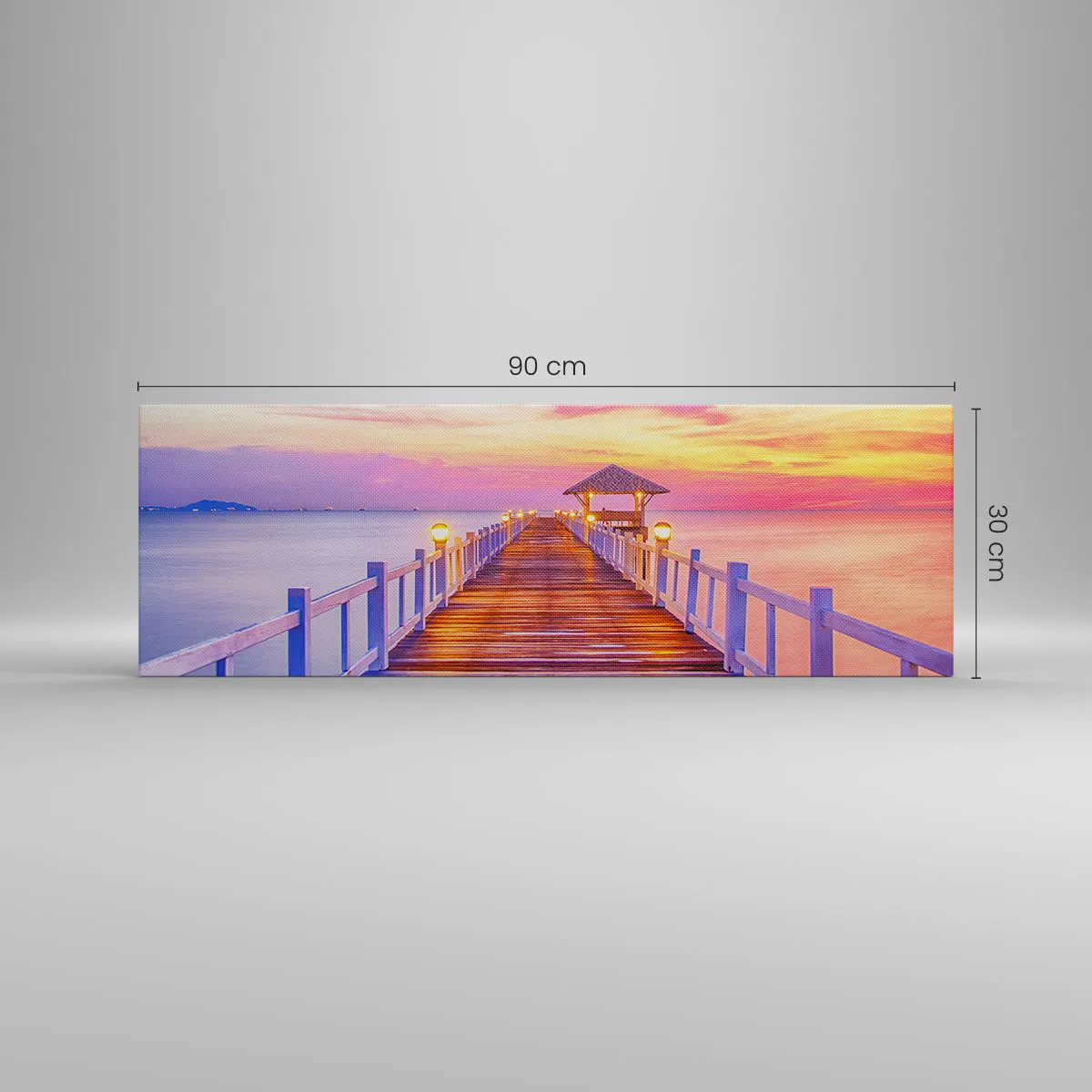 Impression sur toile - Image sur toile - Le silence lilas-doré du soir - 90x30 cm