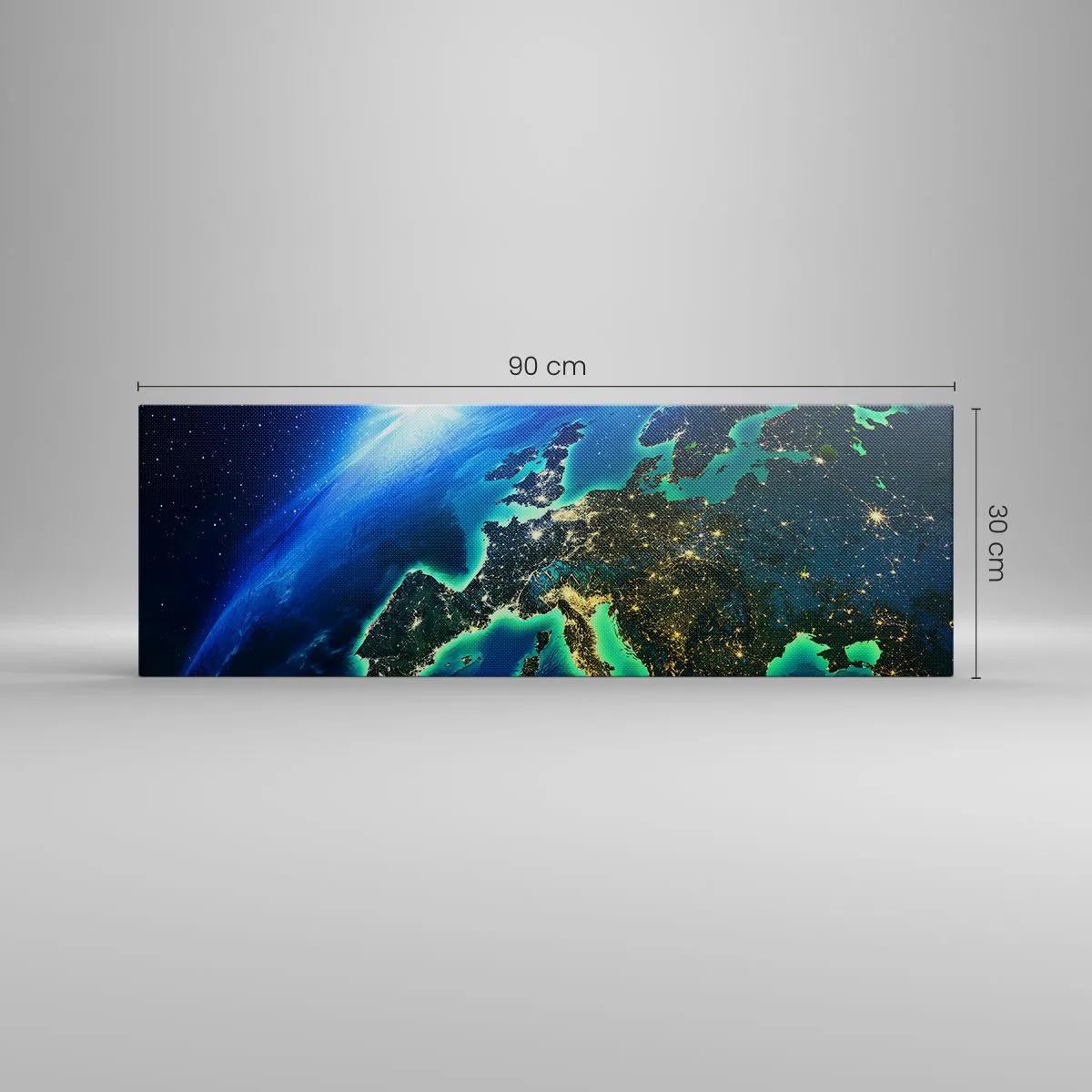 Lærredstryk - Billede på lærred - Et funklende Europa - 90x30 cm