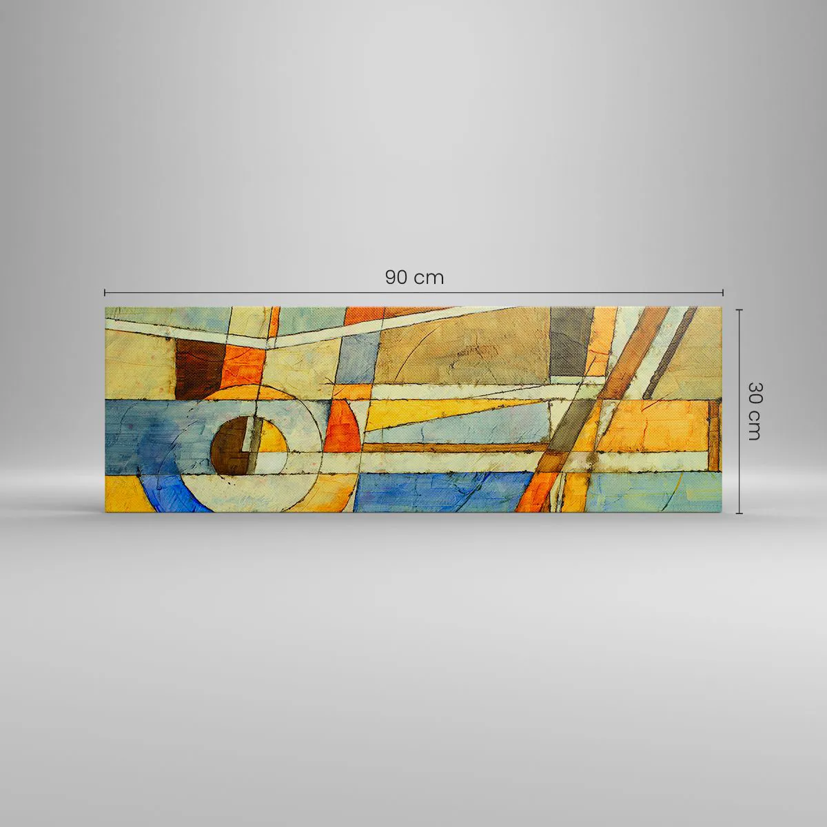 Tablou pe pânză - Cubismul în construcție - 90x30 cm