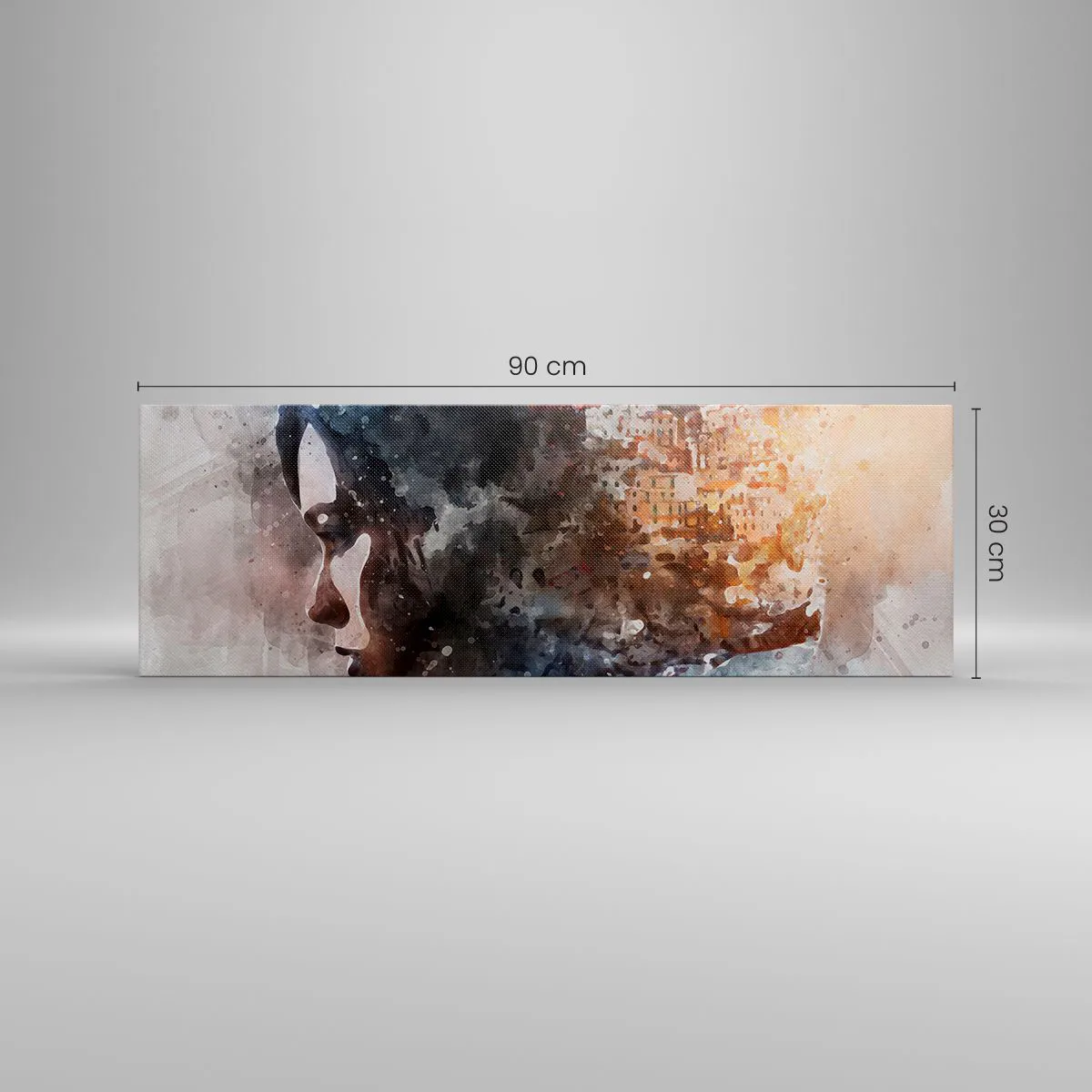 Canvas picture - Tale about a Girl with a City in the Background - 90x30 cm