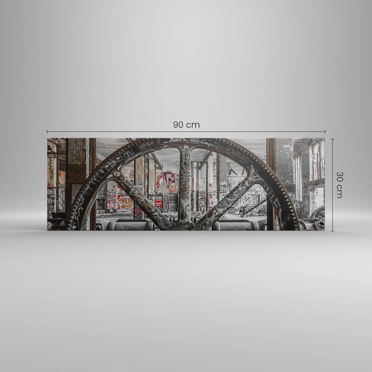 Obraz na plátně - Tajný život továrny - 90x30 cm