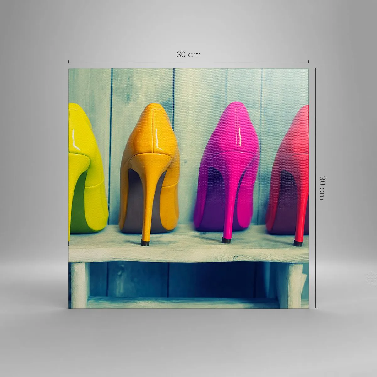 Schilderen op canvas - Loop op de regenboog - 30x30 cm