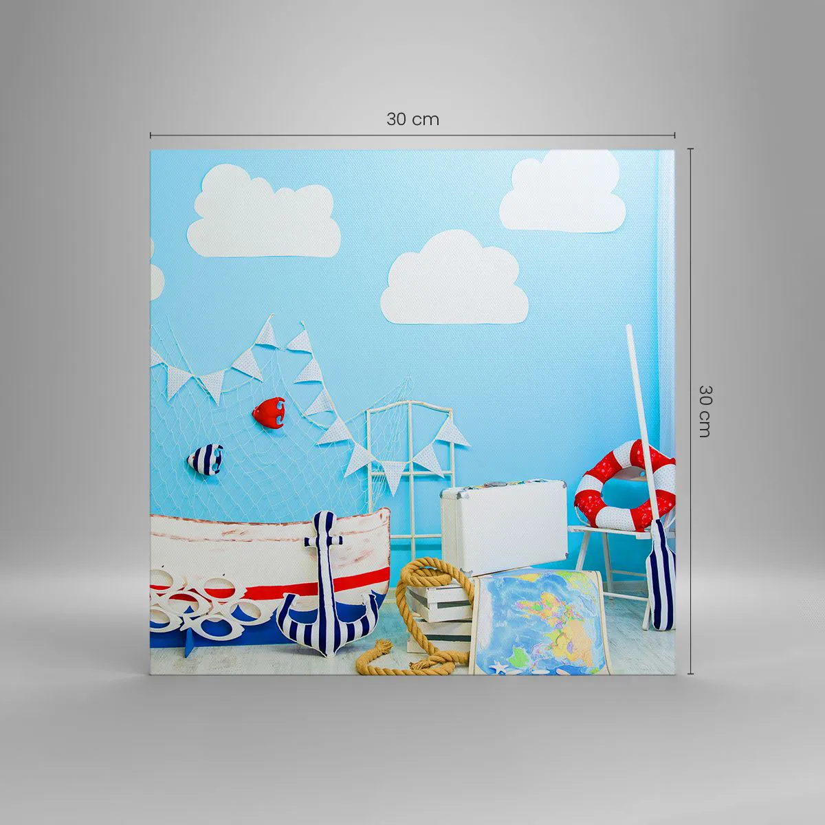 Impression sur toile - Image sur toile - Nostalgie infantile de l'aventure - 30x30 cm