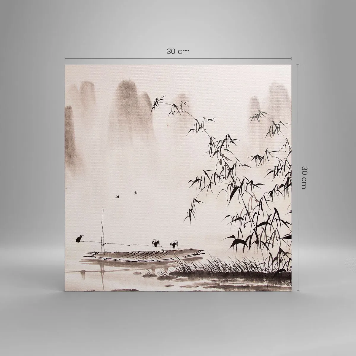 Bild auf Leinwand - Leinwandbild - Die Stille der Reisfelder - 30x30 cm