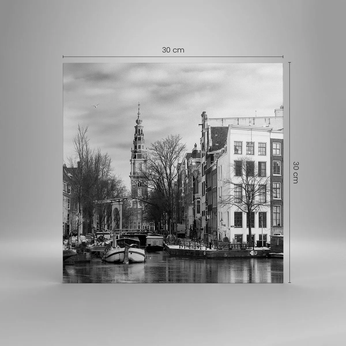 Quadro em tela - Vibrações de Amsterdã - 30x30 cm