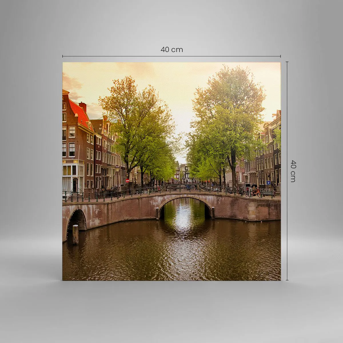 Bild auf Leinwand - Leinwandbild - Mit dem Boot oder mit dem Fahrrad? - 40x40 cm