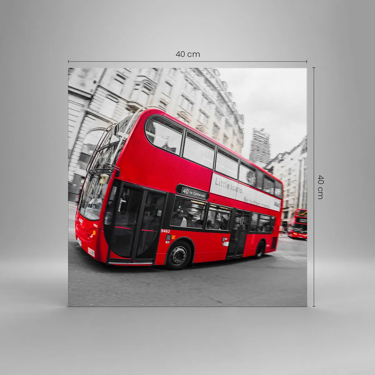 Tablou pe pânză - Londra în mod tradițional - by bus - 40x40 cm