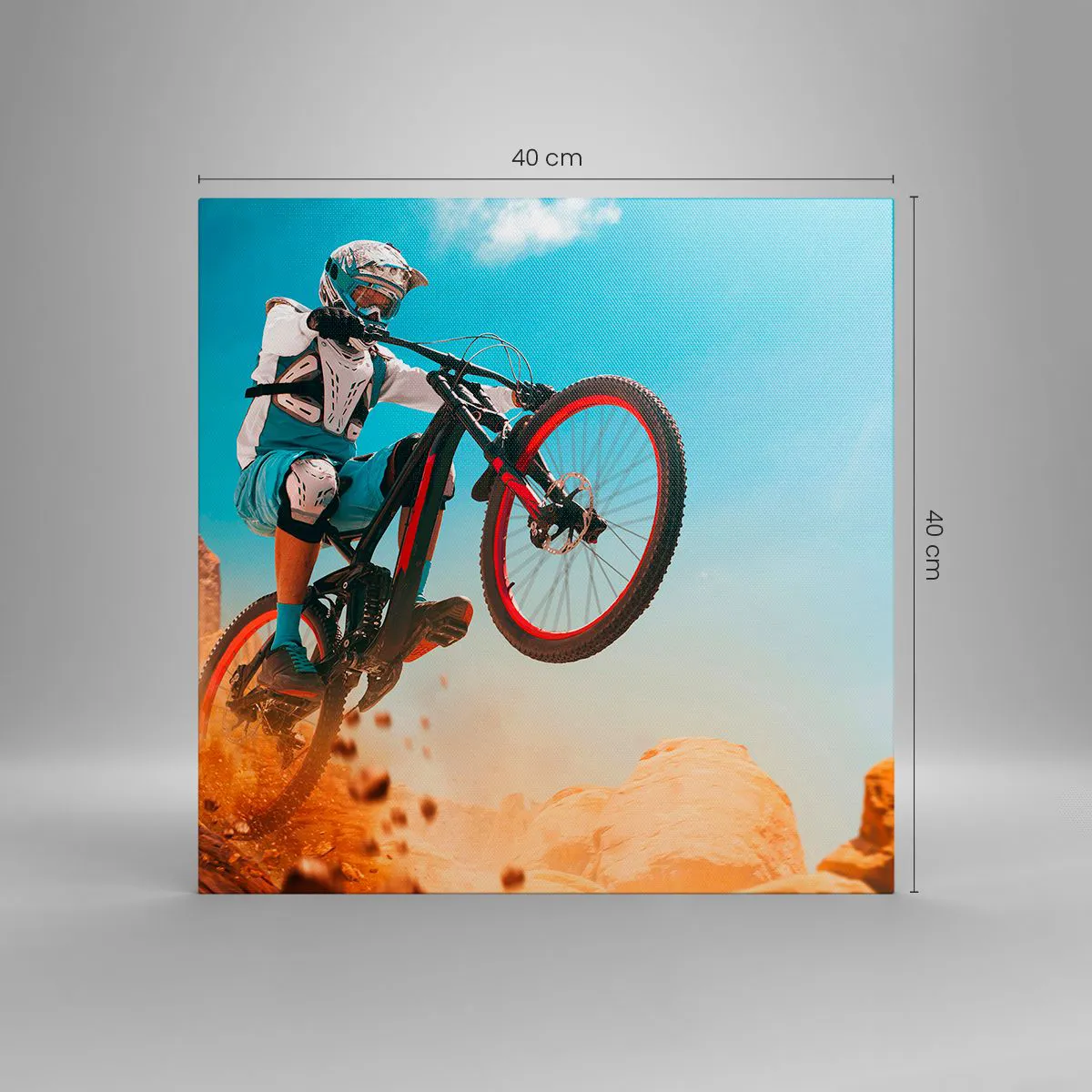 Quadro em tela - Loucura demoníaca da bicicleta - 40x40 cm