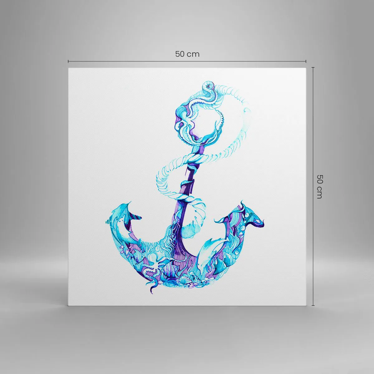 Lærredstryk - Billede på lærred - Forvalter af havets hemmeligheder - 50x50 cm