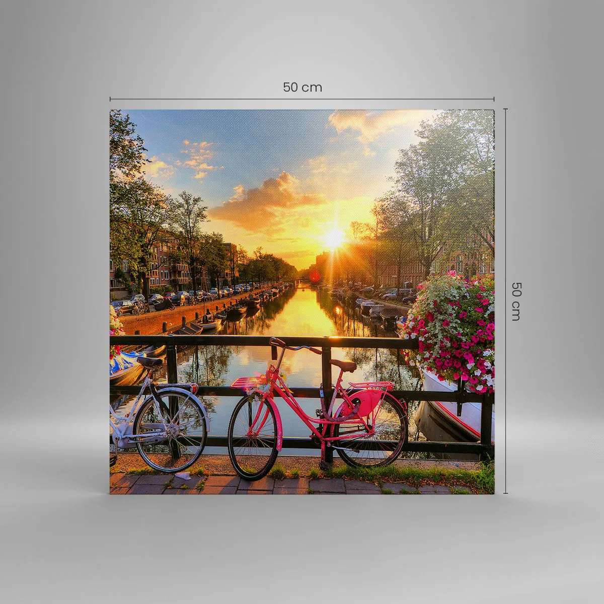 Canvas picture - Spring Morning in Amsterdam - 50x50 cm