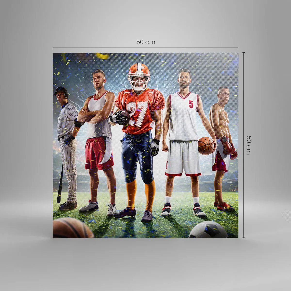 Obraz na płótnie - Gladiatorzy boisk - 50x50 cm