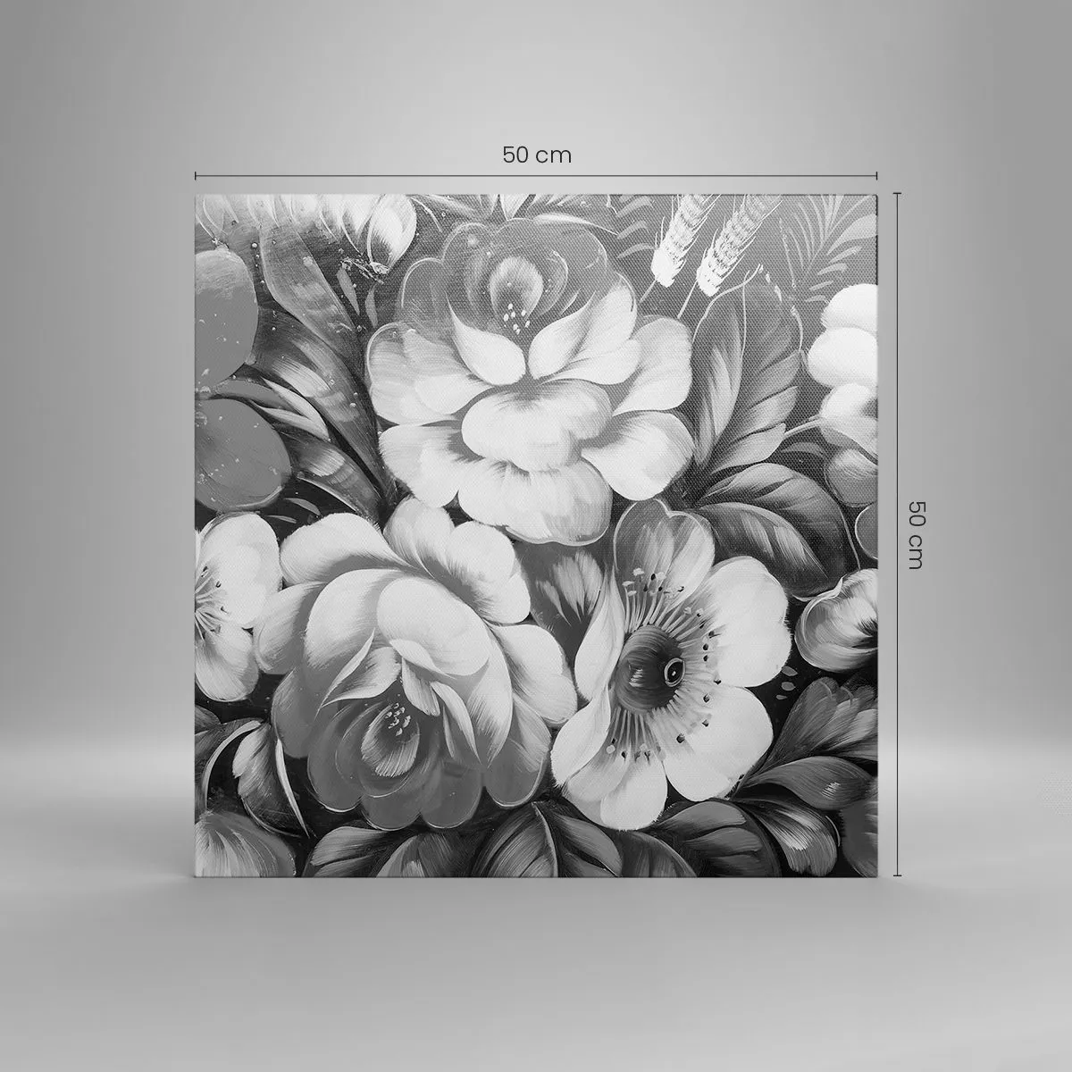 Lærredstryk - Billede på lærred - Smuk selv i grå farve - 50x50 cm