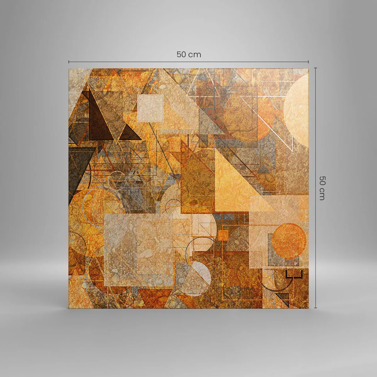 Lærredstryk - Billede på lærred - Kubistisk bronzeundersøgelse - 50x50 cm