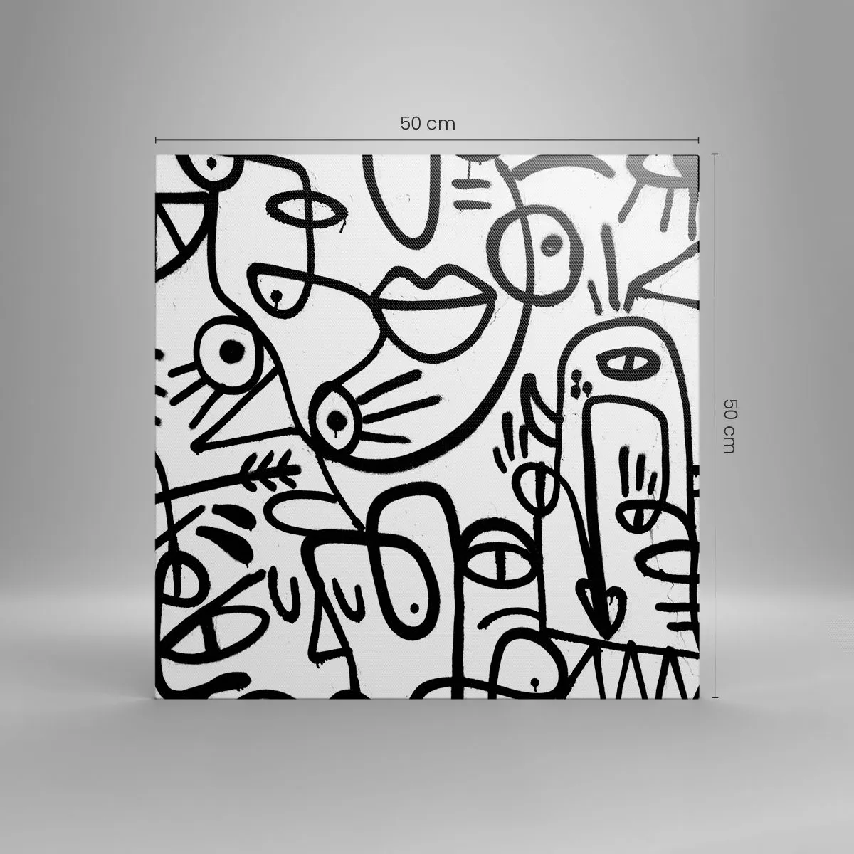 Lærredstryk - Billede på lærred - Ansigter og luftspejlinger - 50x50 cm