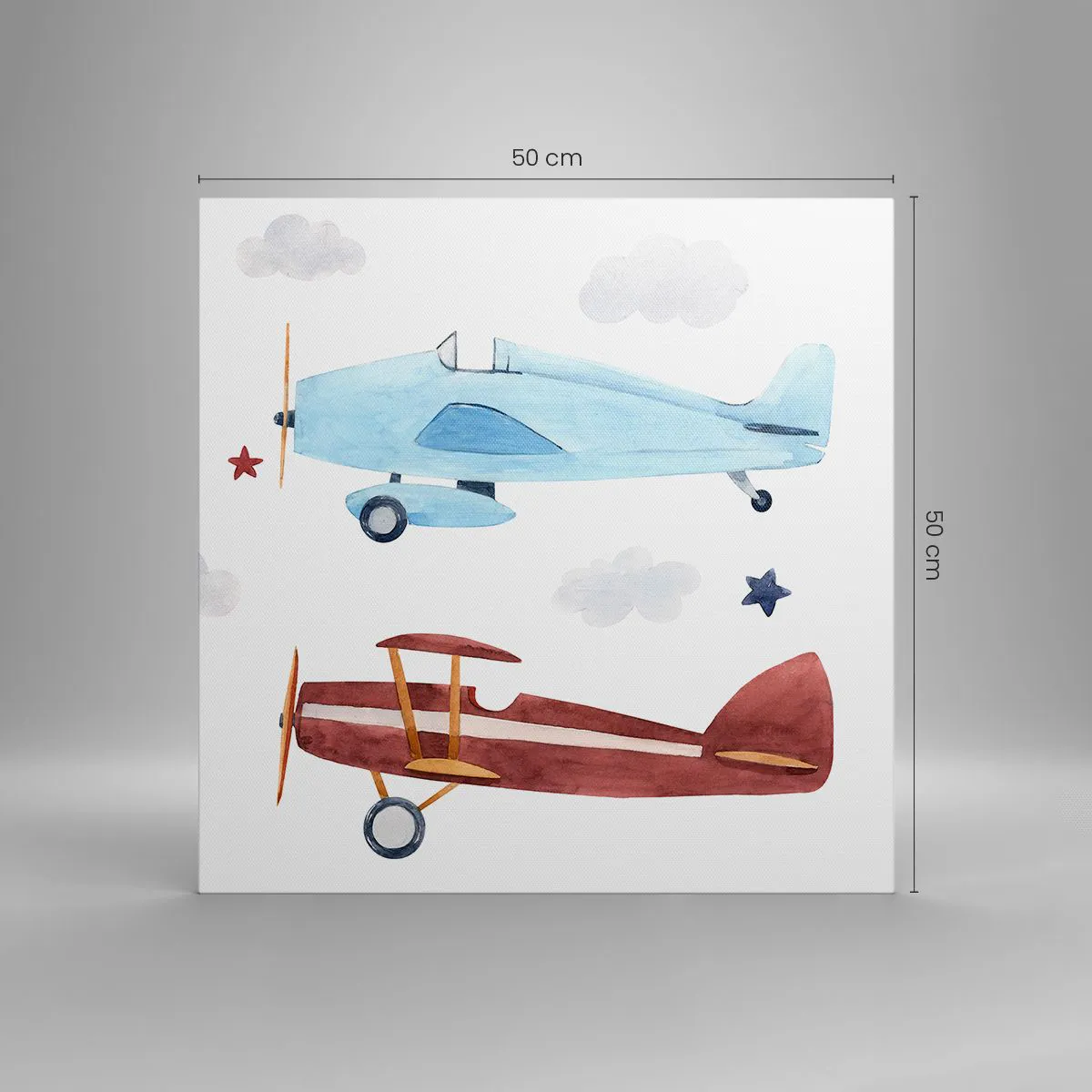 Lærredstryk - Billede på lærred - Hr. pilot, vi venter! - 50x50 cm