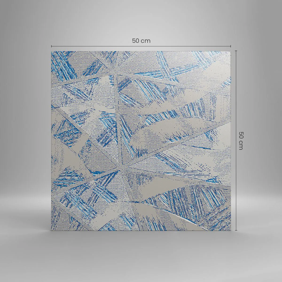 Tablou pe pânză - Într-un labirint de gri-albastru - 50x50 cm