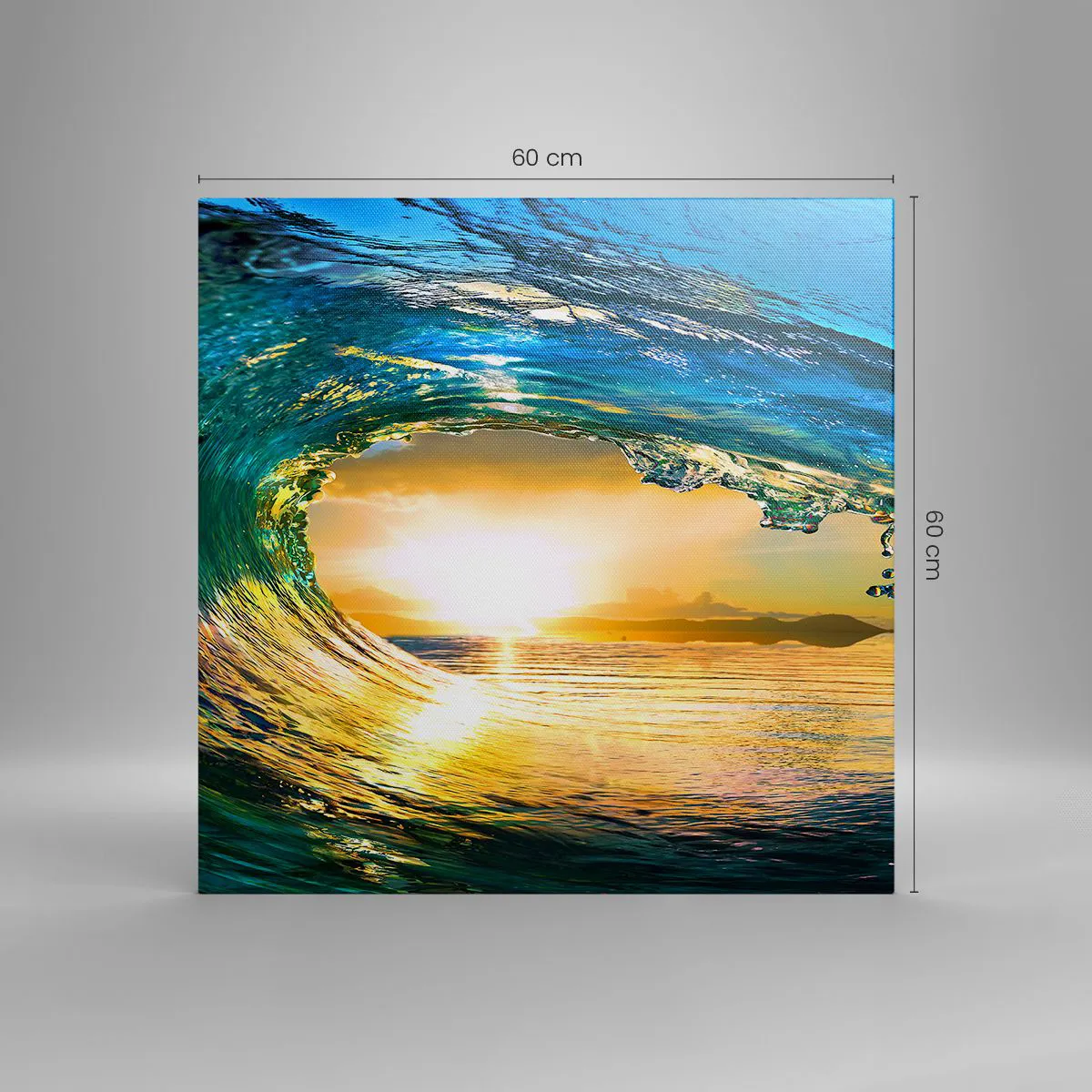 Lærredstryk - Billede på lærred - I smaragdgylden krystal - 60x60 cm