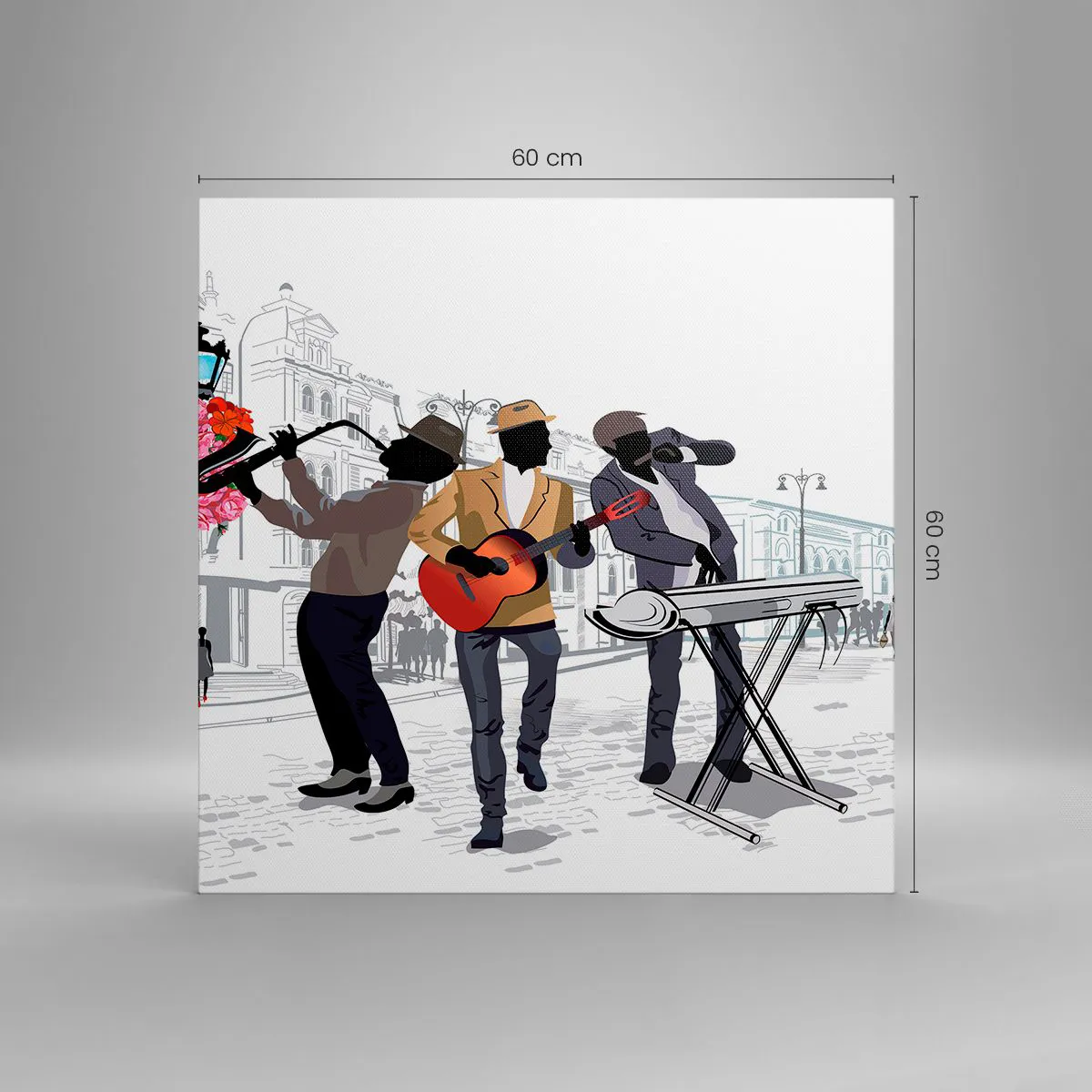 Cuadro sobre lienzo - Impresión de Imagen - Música de la calle - 60x60 cm