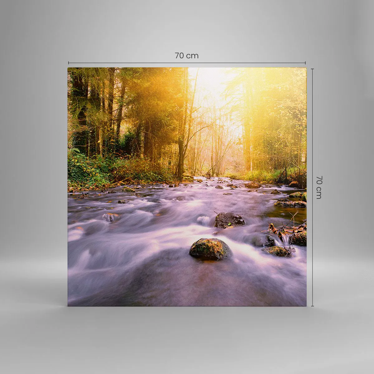 Obraz na płótnie - Malachit w srebrno-złotej oprawie - 70x70 cm