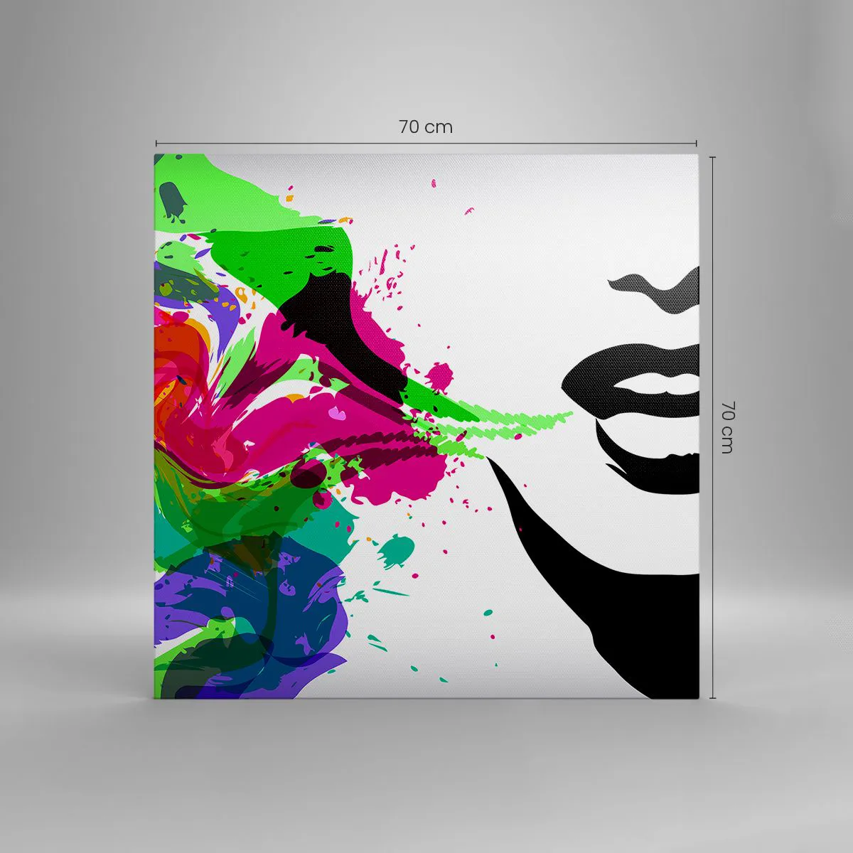 Cuadro sobre lienzo - Impresión de Imagen - Una historia con los colores del arco iris - 70x70 cm