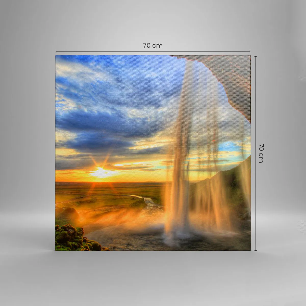 Impression sur toile - Image sur toile - Le monde derrière un voile de gouttes - 70x70 cm