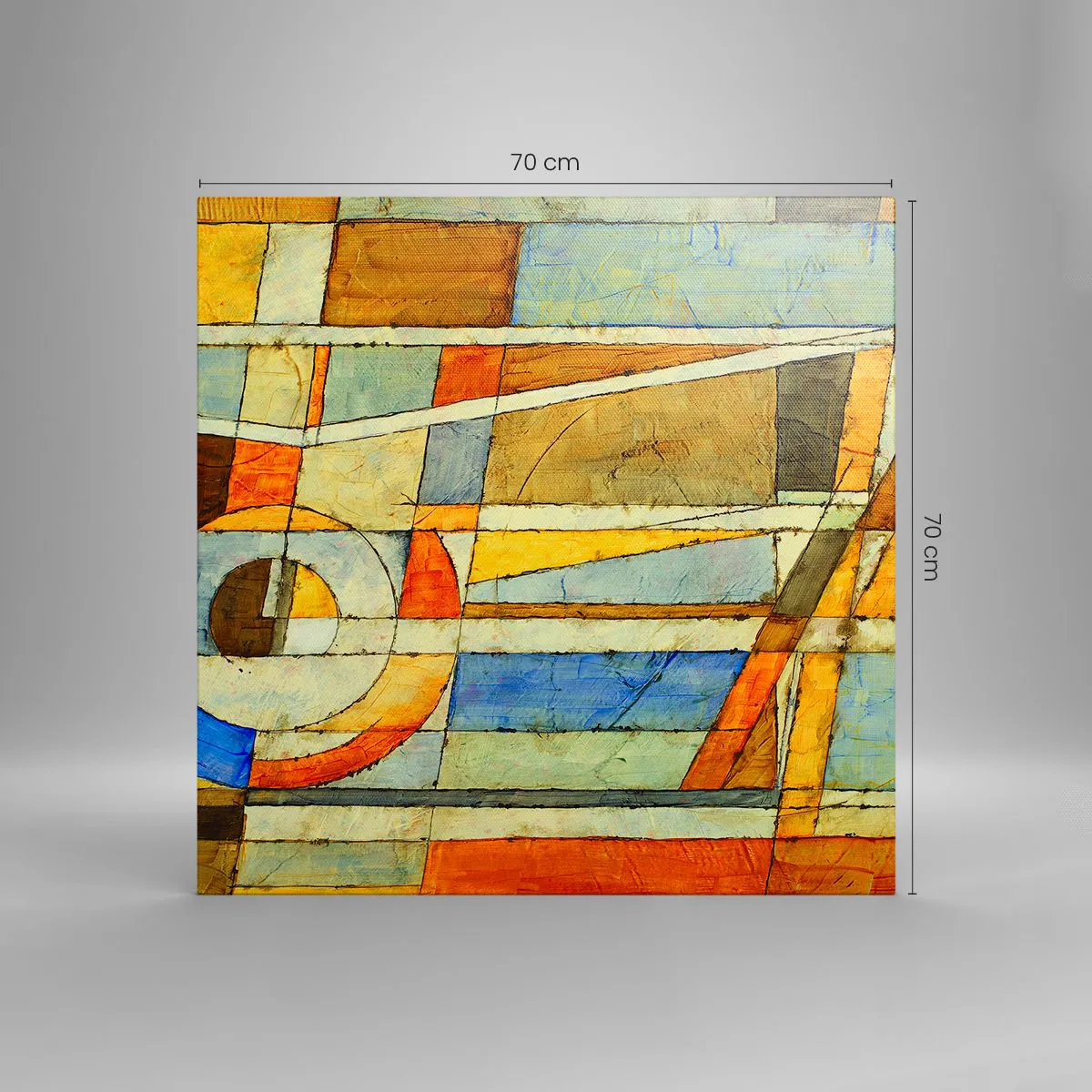 Tablou pe pânză - Cubismul în construcție - 70x70 cm