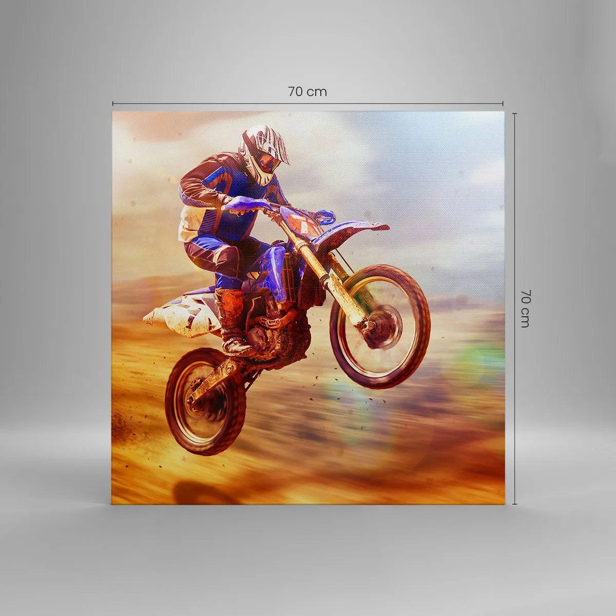 Impression sur toile - Image sur toile - Vertiges à moto - 70x70 cm