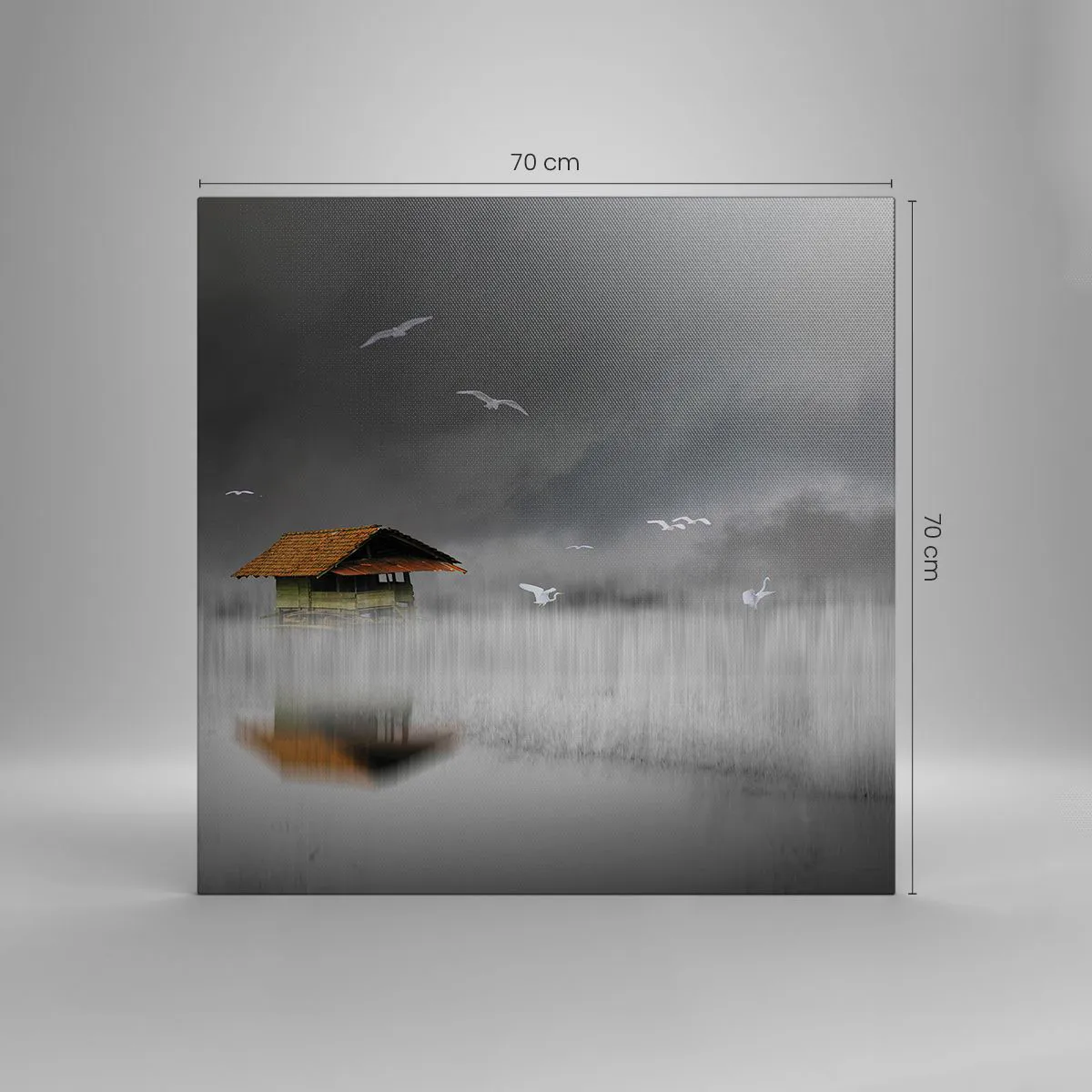 Obraz na płótnie - Schronienie przed deszczem - 70x70 cm