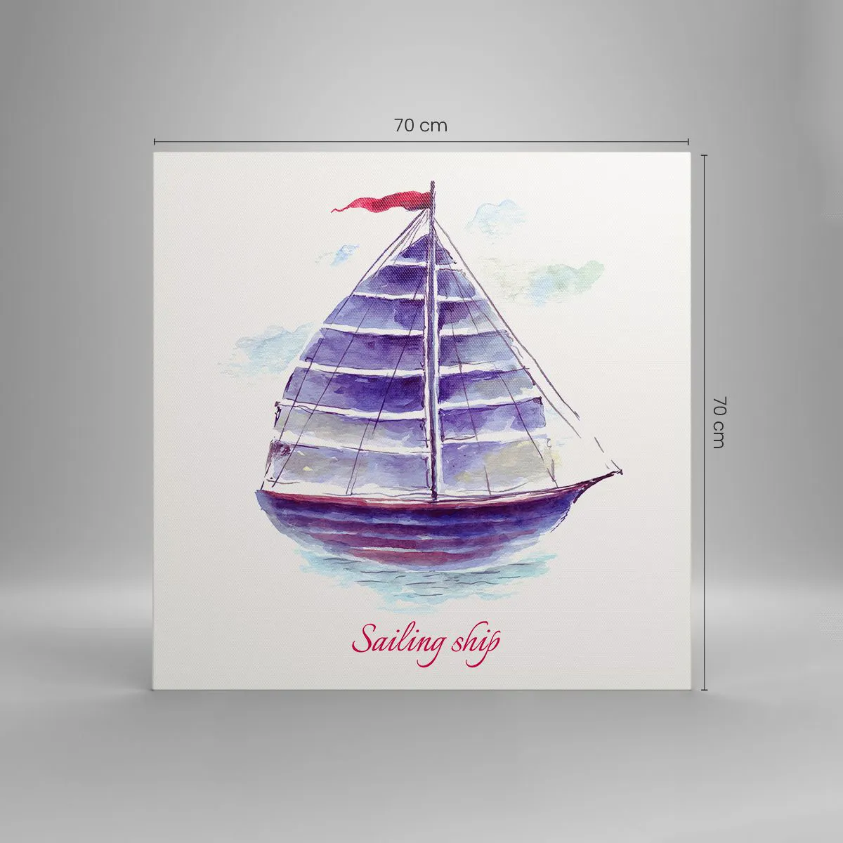 Impression sur toile - Image sur toile - Plein de voiles et d’eau calme - 70x70 cm