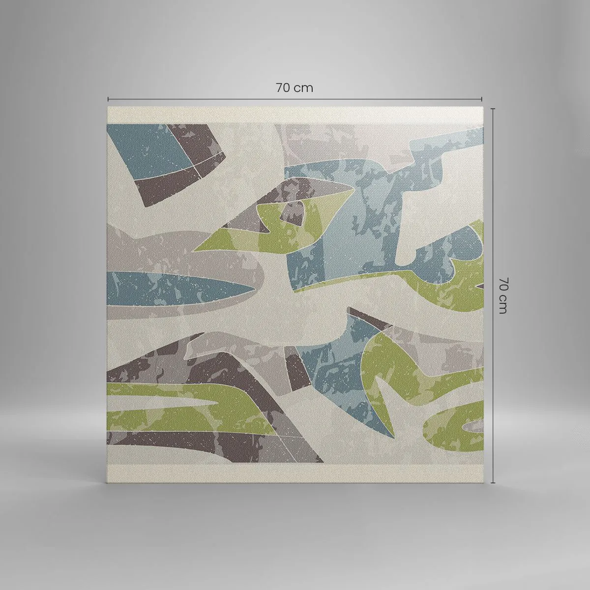 Lærredstryk - Billede på lærred - Komposition bag glas - 70x70 cm