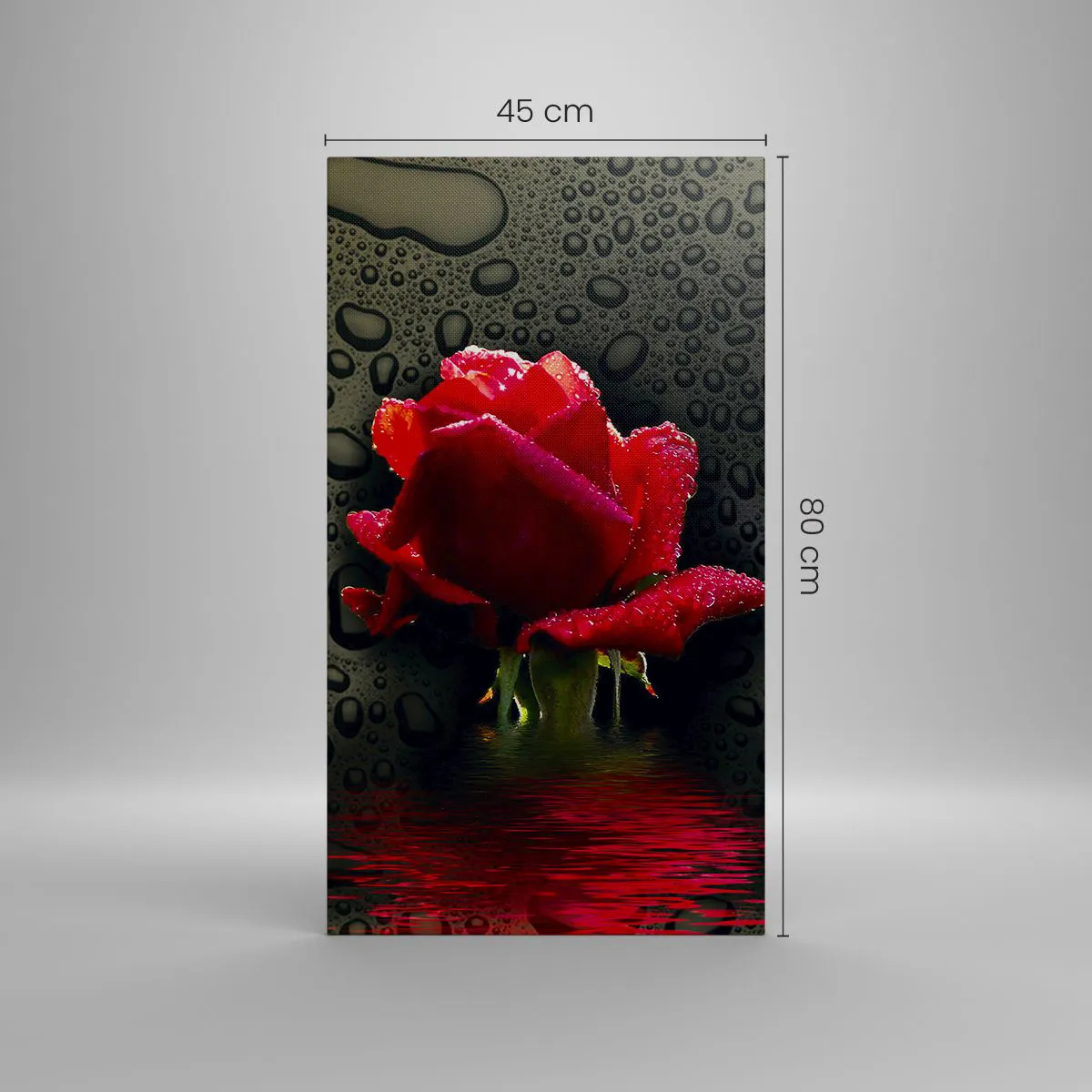 Lærredstryk - Billede på lærred - Rød og sort - 45x80 cm