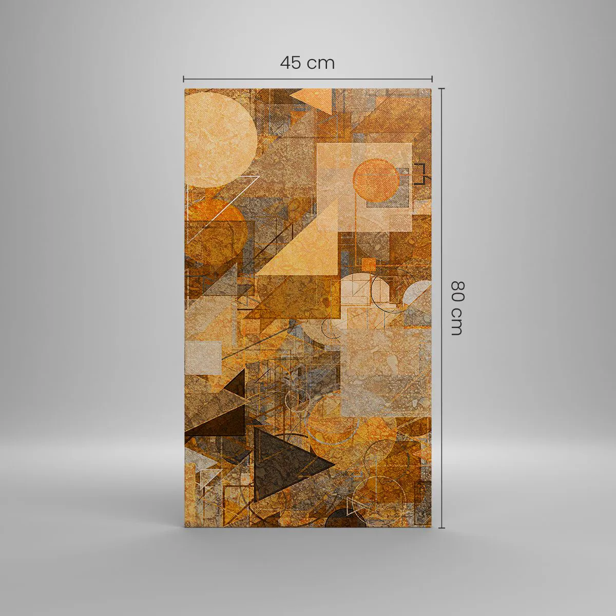 Lærredstryk - Billede på lærred - Kubistisk bronzeundersøgelse - 45x80 cm