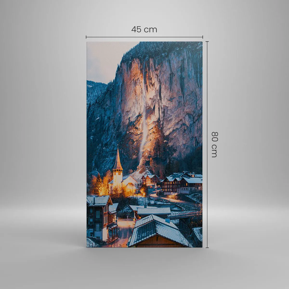 Lærredstryk - Billede på lærred - Vinterens lysende ånd - 45x80 cm