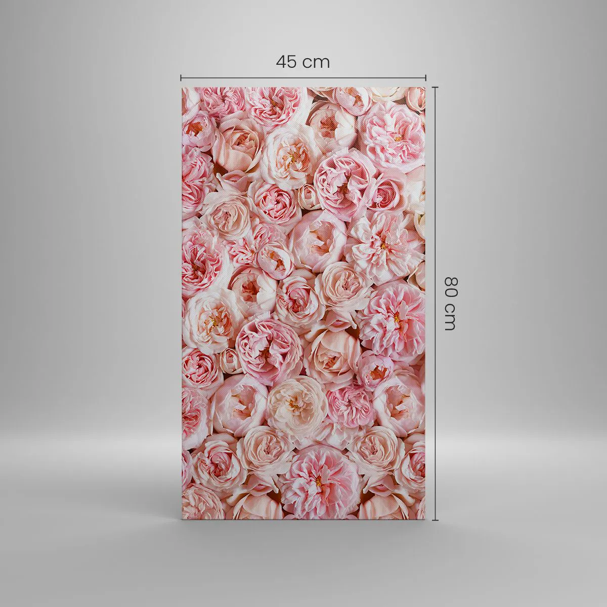 Lærredstryk - Billede på lærred - Overstrøet med roser - 45x80 cm